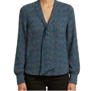 Multi-Color Blue/Gray Blouse by Etcetera, Size 6